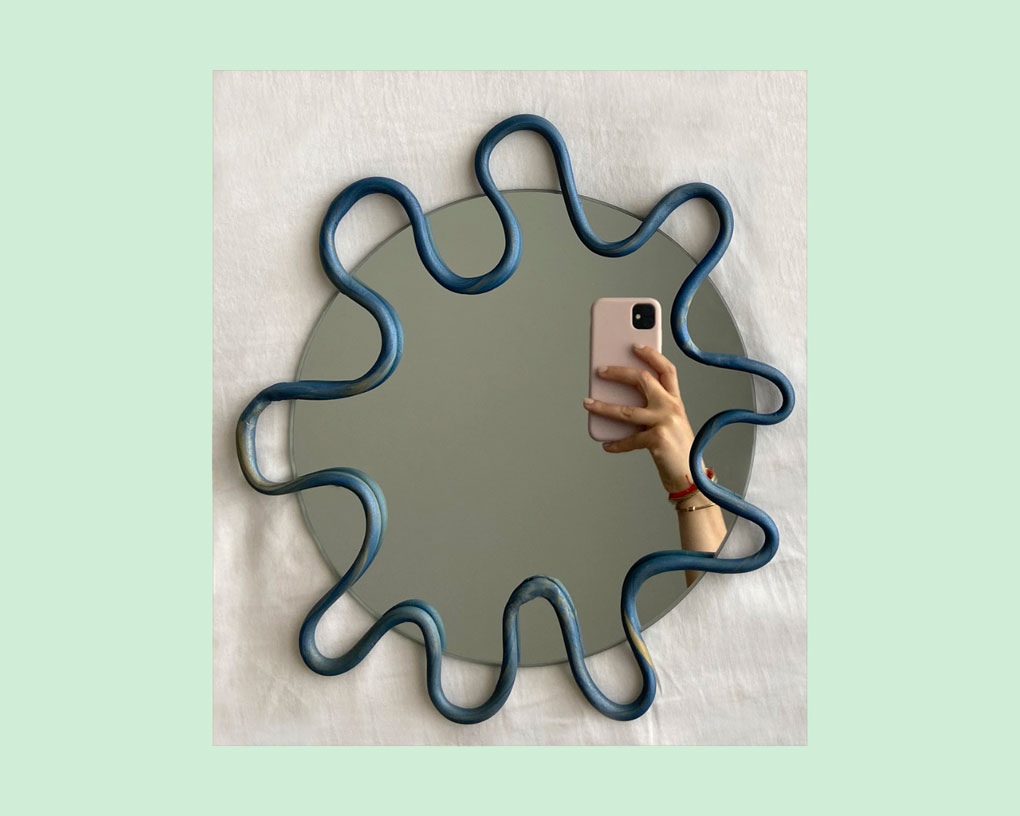 עיצוב מסגרת מראה DIY בסגנון Blob Mirror